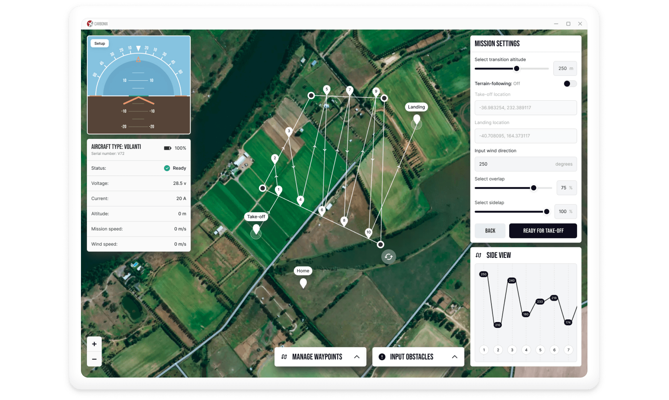Smart drone management for planning routes and monitoring missions online